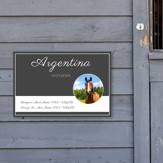 Schild für Pferdebox rund 30x20 cm - Vechteshop