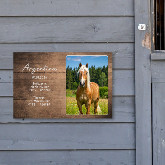 Schild für Pferdebox rechteckig 30x20 cm - Vechteshop