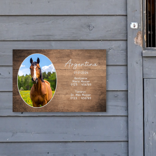 Schild für Pferdebox Oval 30x20 cm - Vechteshop