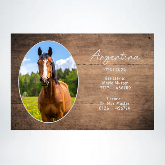 Schild für Pferdebox Oval 30x20 cm - Vechteshop