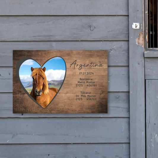 Schild für Pferdebox Herz 30x20 cm - Vechteshop