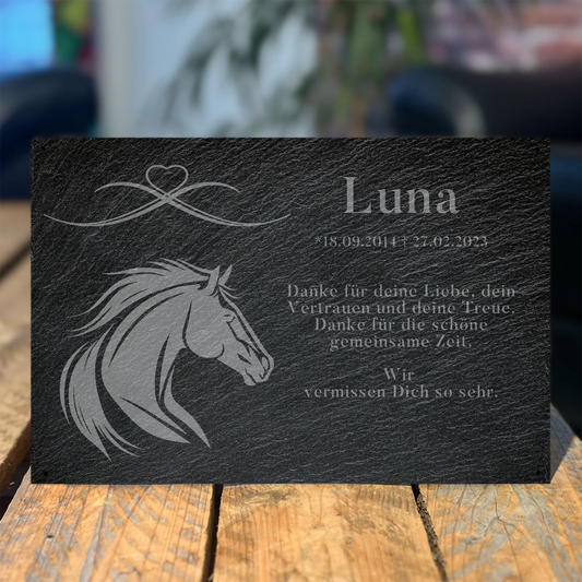 Pferde Gedenktafel mit Spruch  30x20 cm - Vechteshop