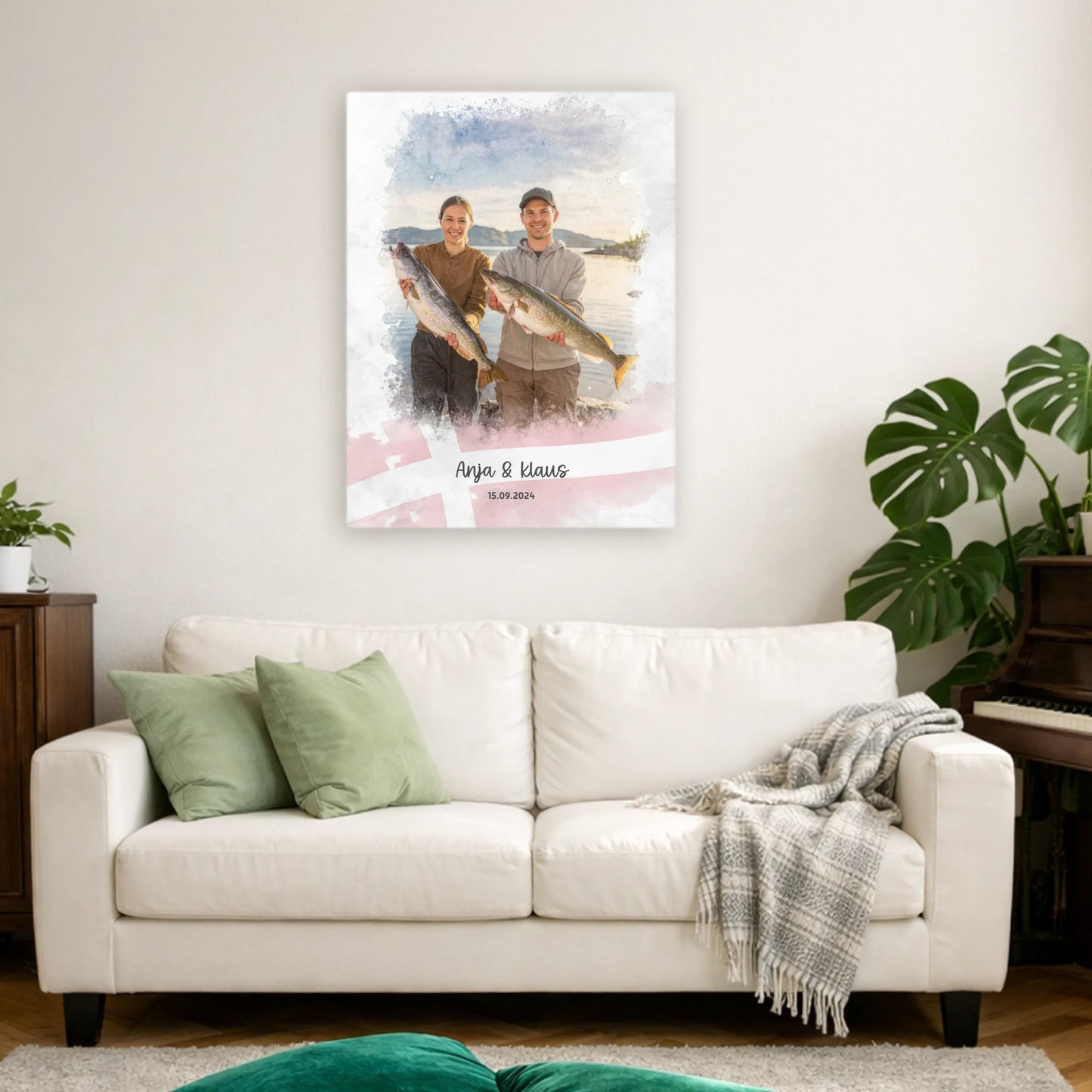 Personalisierbare Leinwand angeln