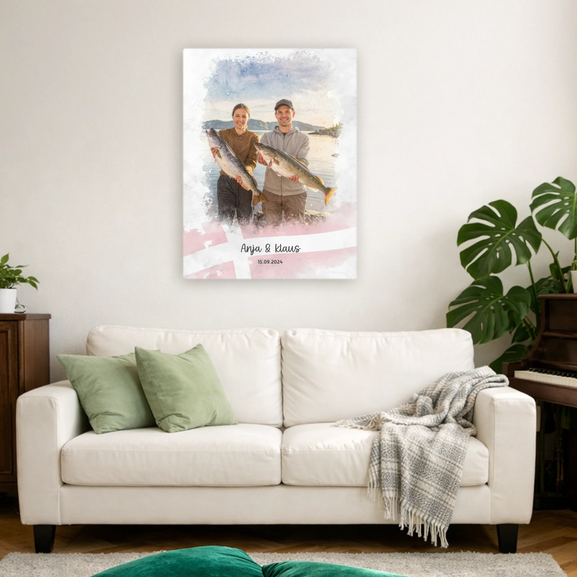 Personalisierbare Leinwand angeln