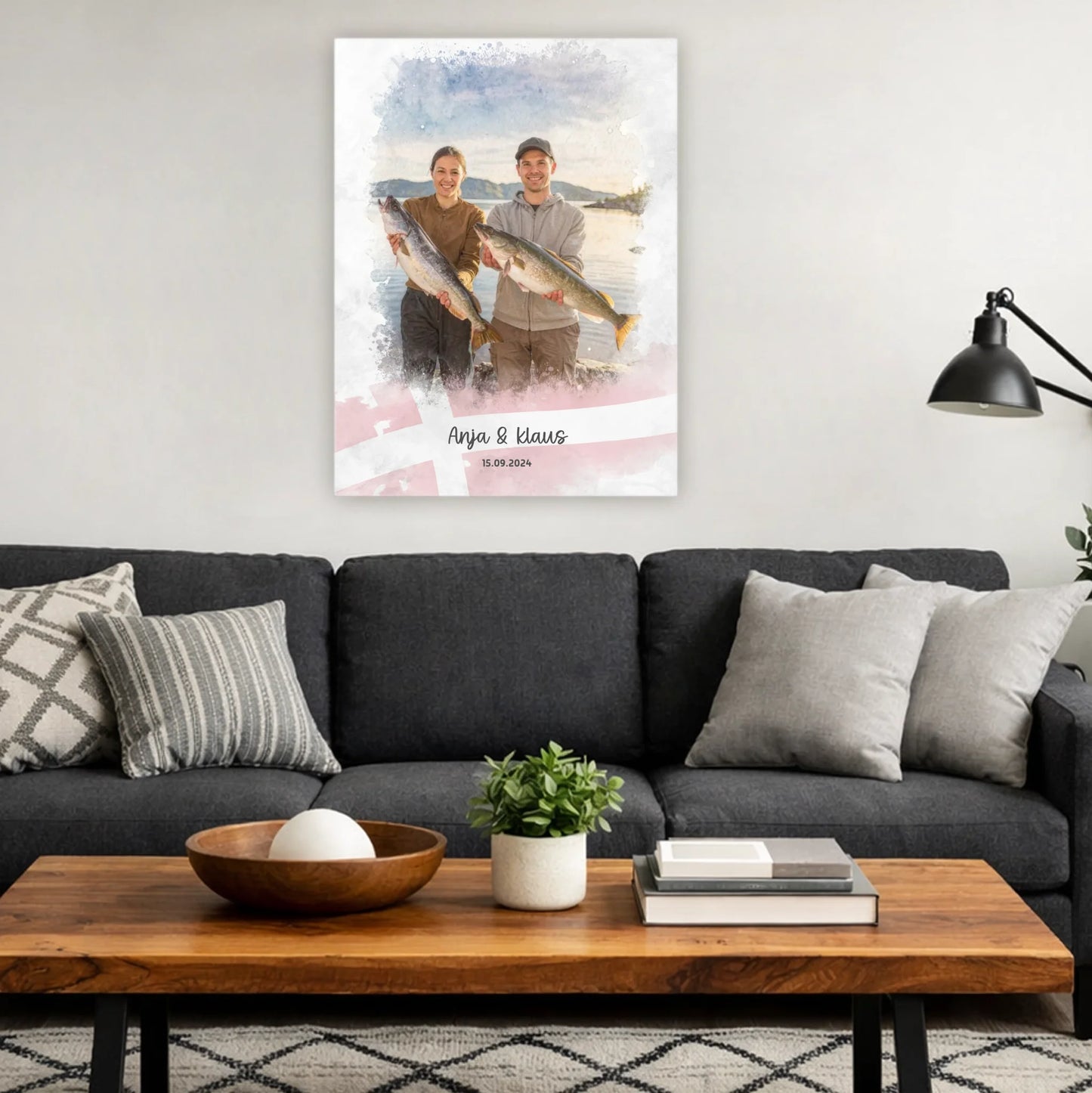 Personalisierbare Leinwand angeln