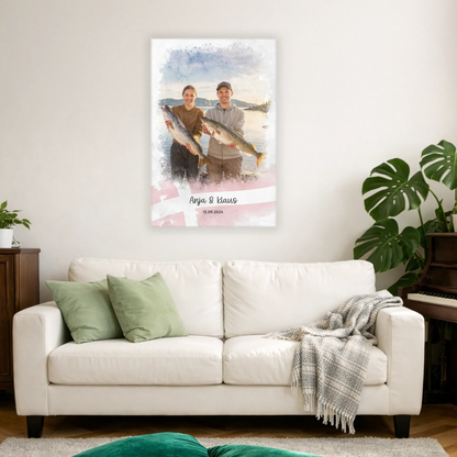 Personalisierbare Leinwand angeln