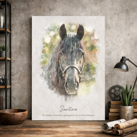 Personalisierte Leinwand - Dein Pferd als Kunstwerk