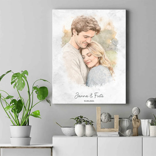 Personalisierte Leinwand mit individuellem Foto, als Kunstwerk gestaltet, auf hochwertiger Leinwand gedruckt
