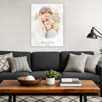 Personalisiertes Leinwandbild mit individuellem Foto, als Kunstwerk gestaltet, auf hochwertiger Leinwand gedruckt