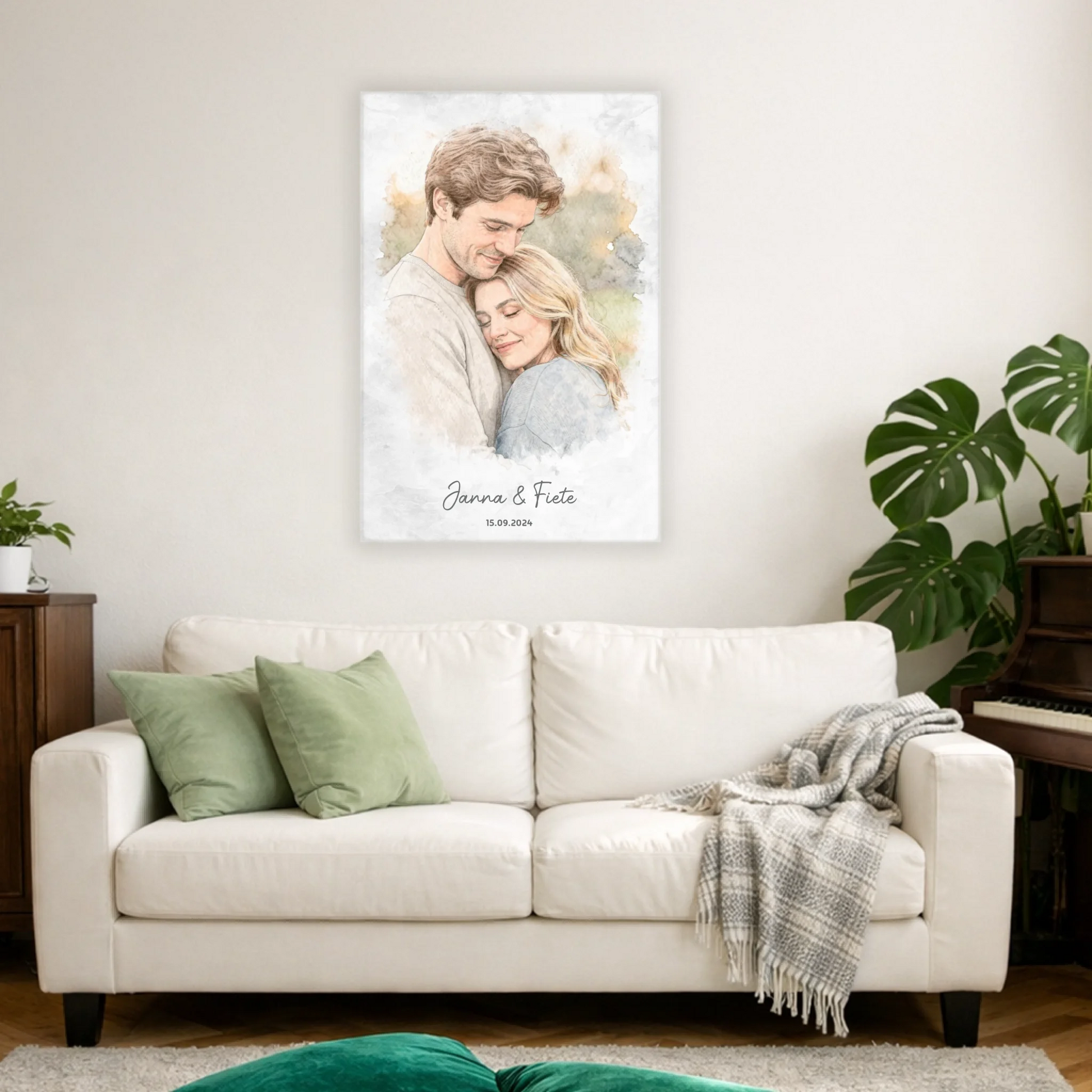 Personalisiertes Leinwandbild mit individuellem Foto, als Kunstwerk gestaltet, auf hochwertiger Leinwand gedruckt