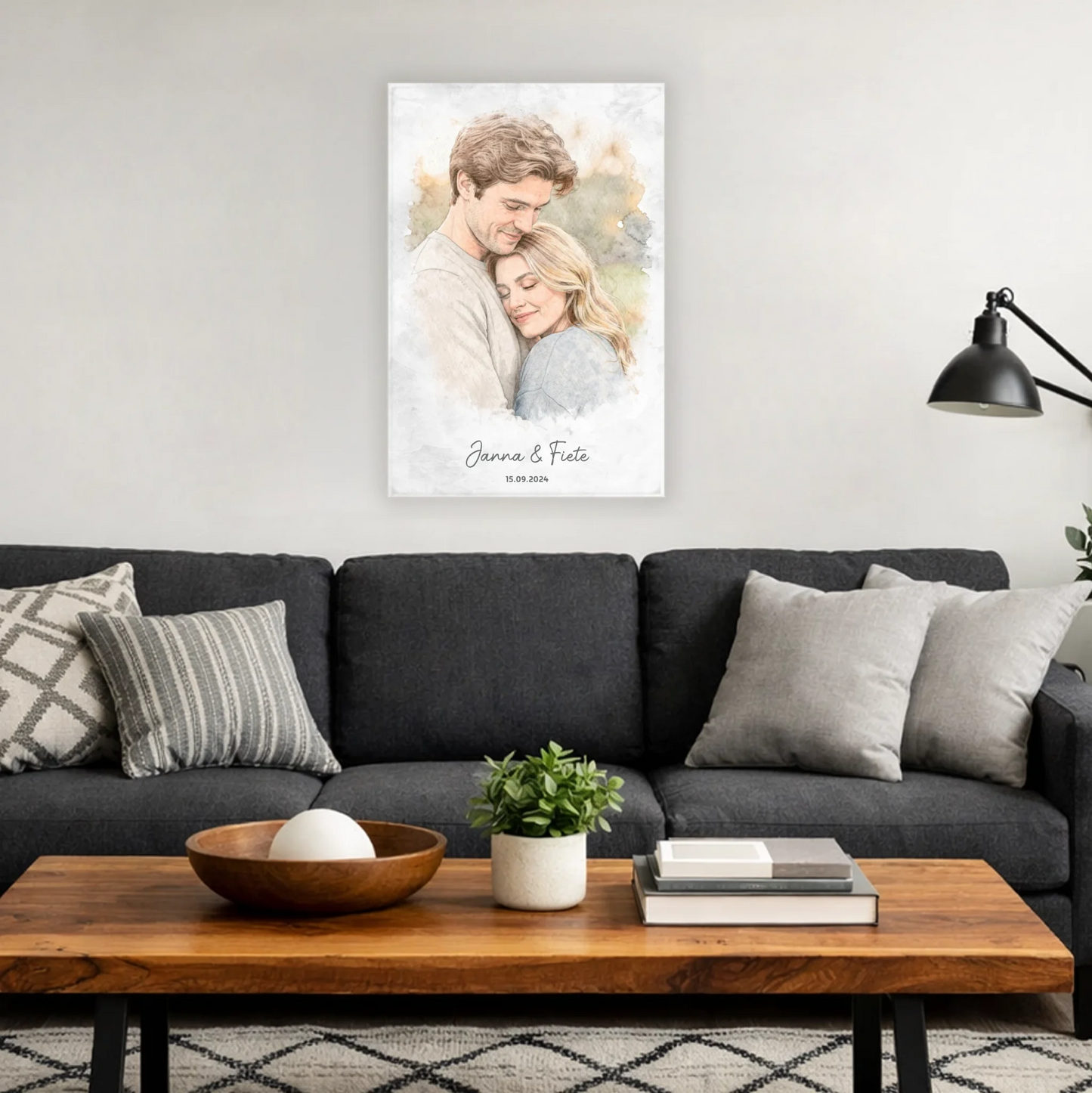 Personalisiertes Leinwandbild mit individuellem Foto, als Kunstwerk gestaltet, auf hochwertiger Leinwand gedruckt