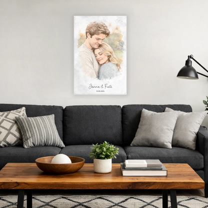 Personalisiertes Leinwandbild mit individuellem Foto, als Kunstwerk gestaltet, auf hochwertiger Leinwand gedruckt