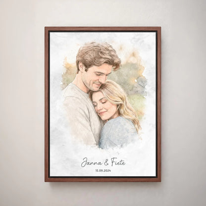 Personalisierte Leinwand mit individuellem Foto, Kunstwerk im Rahmen, detailreiche und farbenfrohe Wanddekoration
