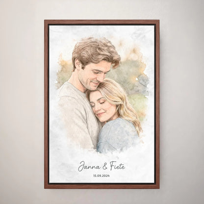 Personalisierte Leinwand mit individuellem Foto, Kunstwerk im Rahmen, detailreiche und farbenfrohe Wanddekoration