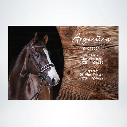 Schild für Pferdebox 30x20 cm - Vechteshop