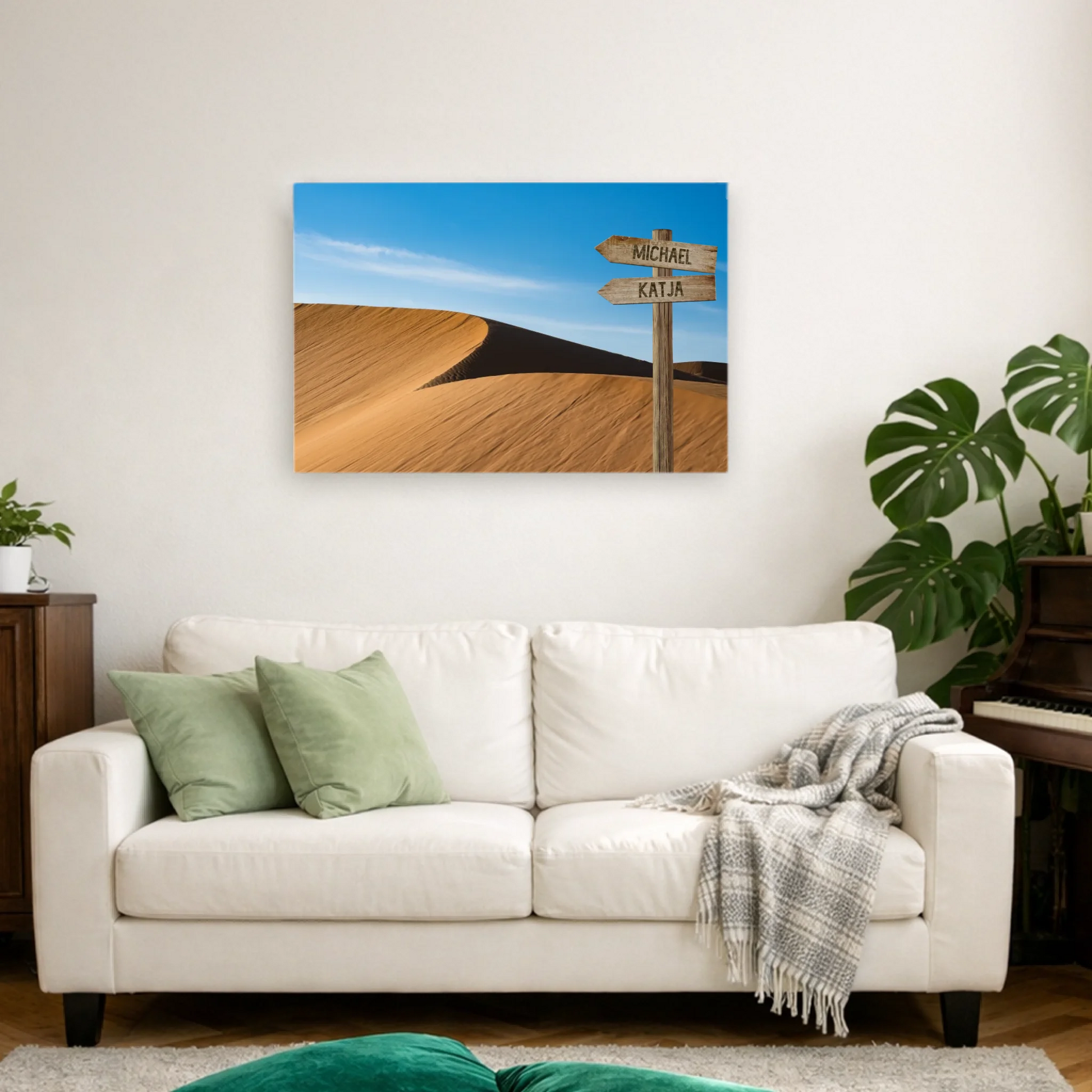 Personalisierbare Leinwand Wegweiser