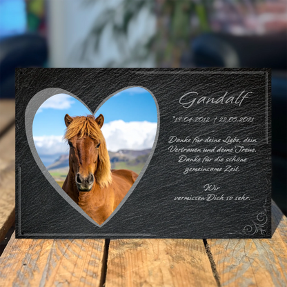 Gedenktafel Pferde personalisiert 