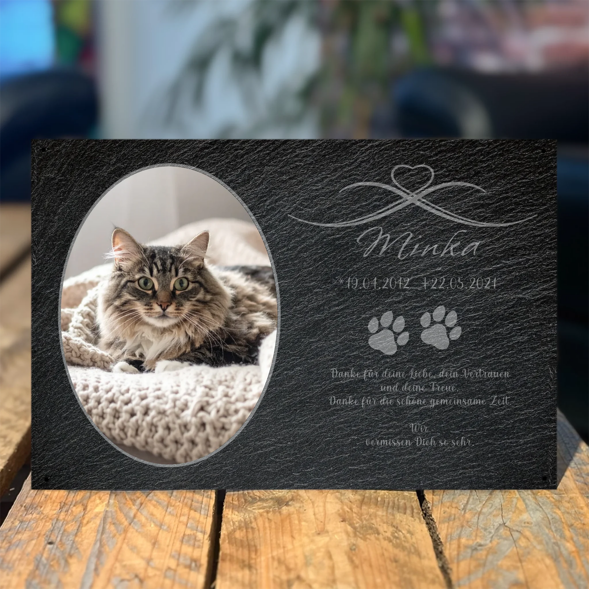 Gedenktafel Katze personalisierbar