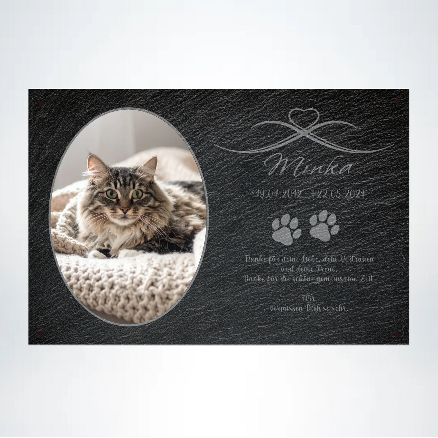 Gedenktafel Katze personalisierbar