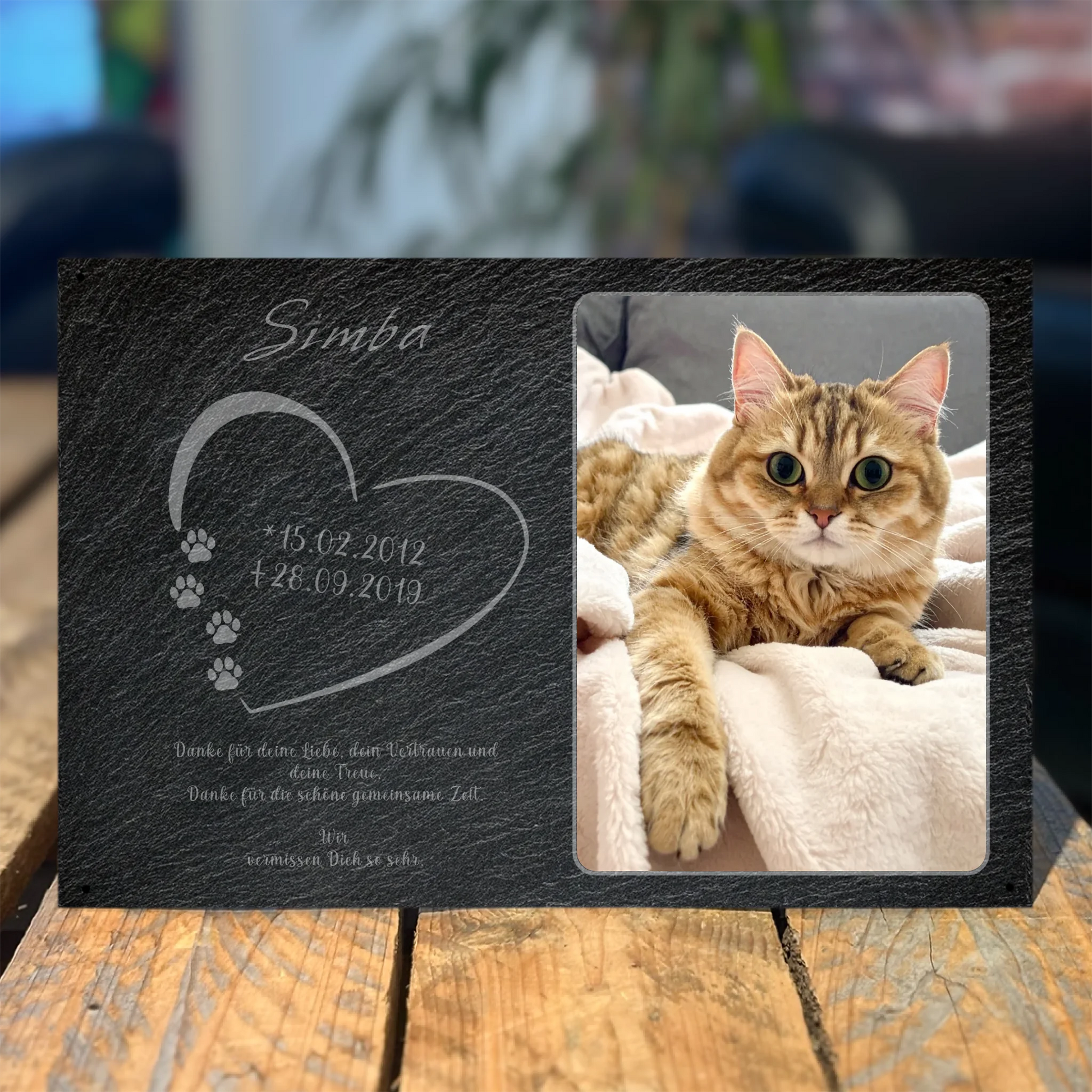 Gedenktafel Katze personalisierbar