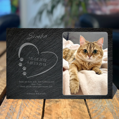 Gedenktafel Katze personalisierbar