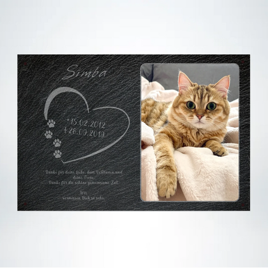 Gedenktafel Katze personalisierbar