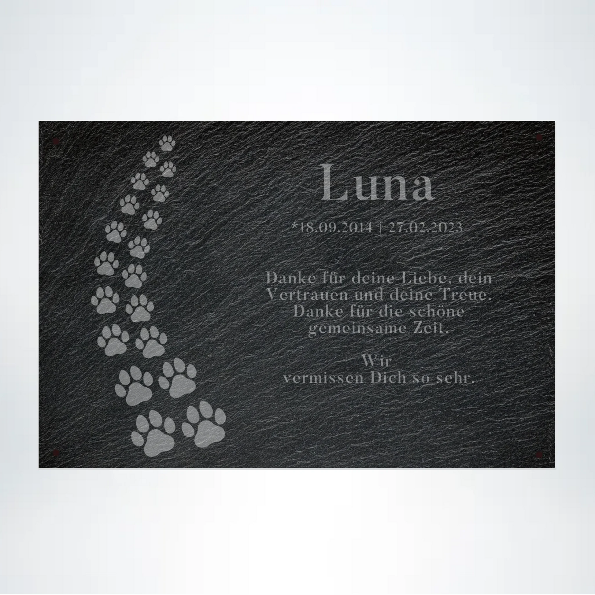 Gedenktafel Katze personalisierbar