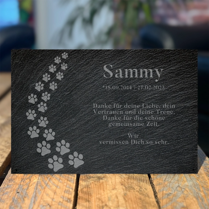Gedenktafel Hund personalisierbar
