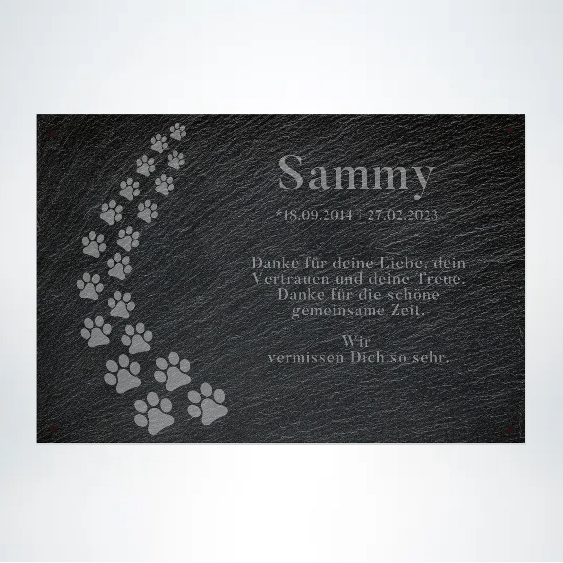 Gedenktafel Hund personalisierbar