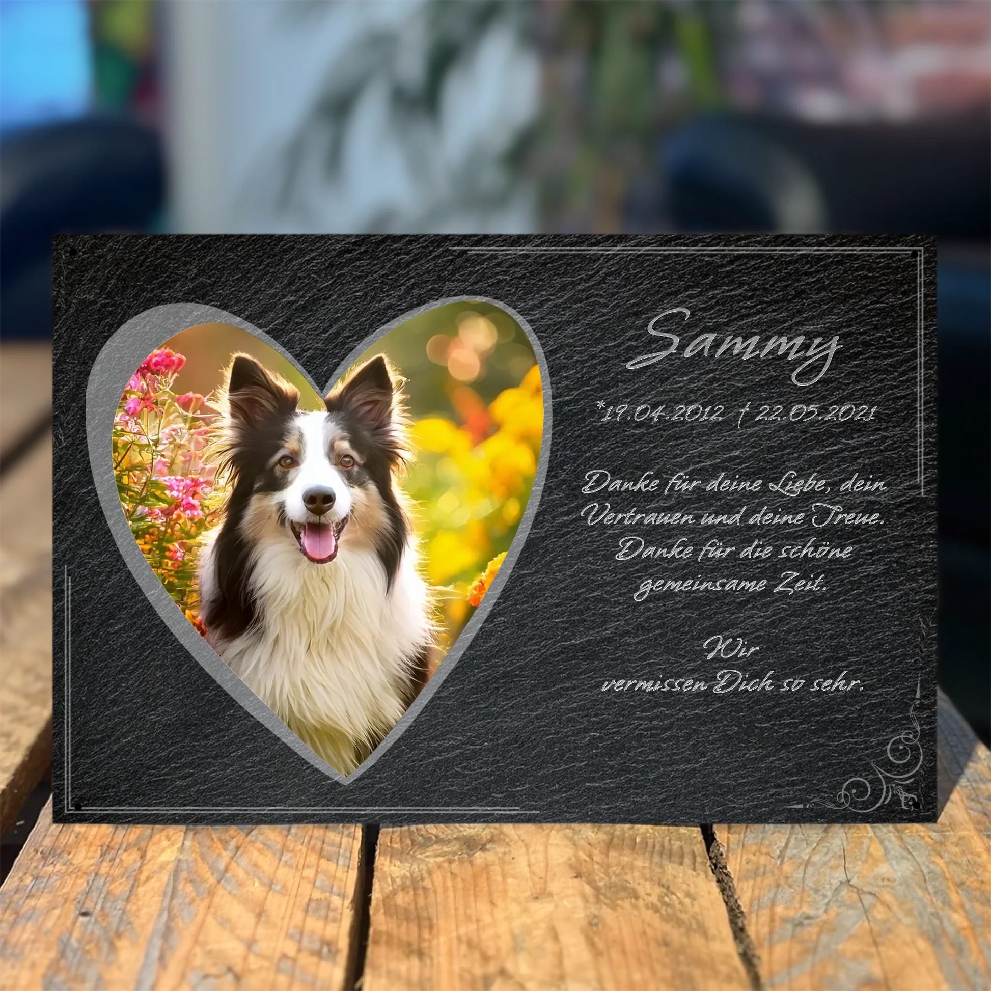 Gedenktafel Hund personalisierbar