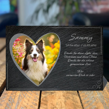 Gedenktafel Hund personalisierbar