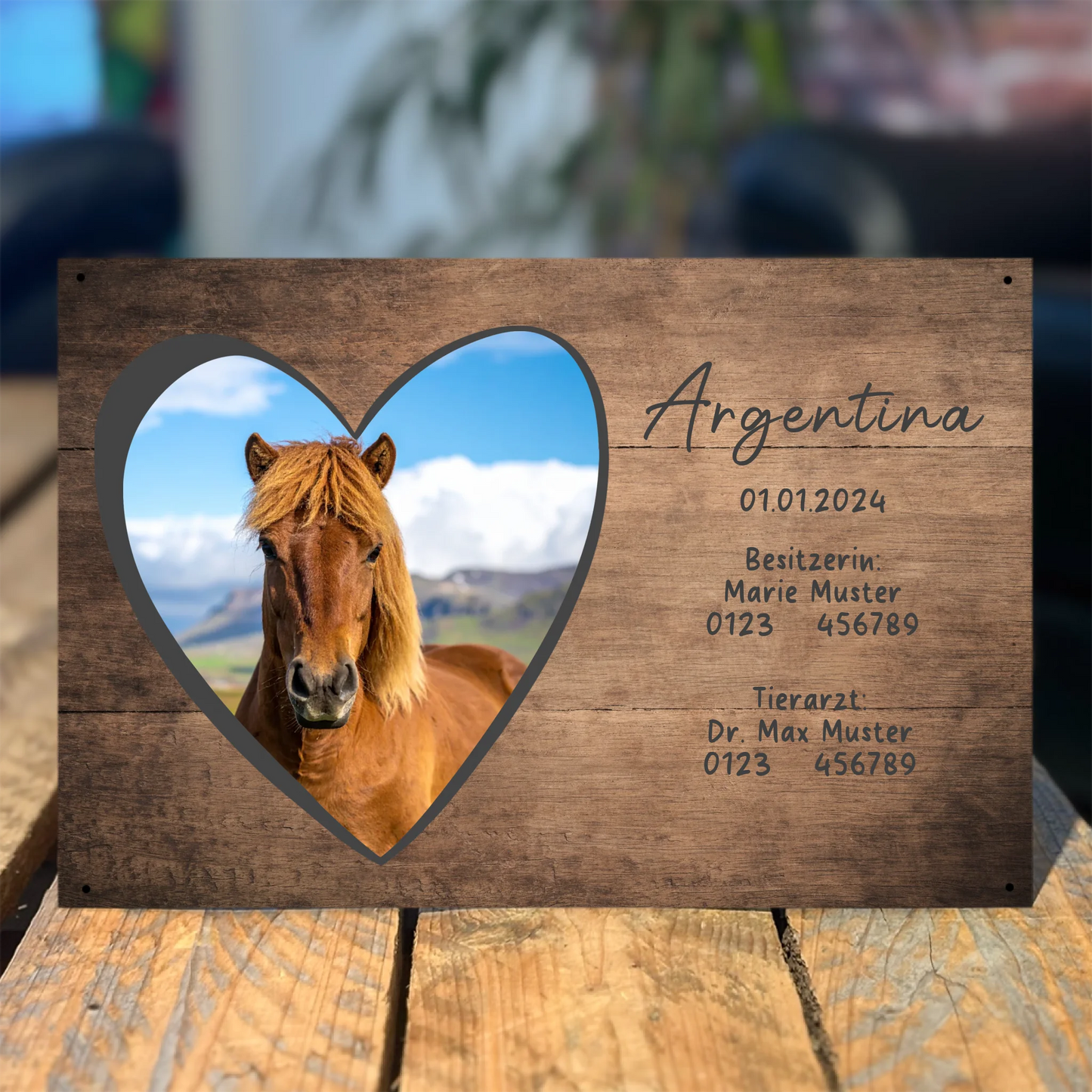 Pferdebox Schild personalisierbar