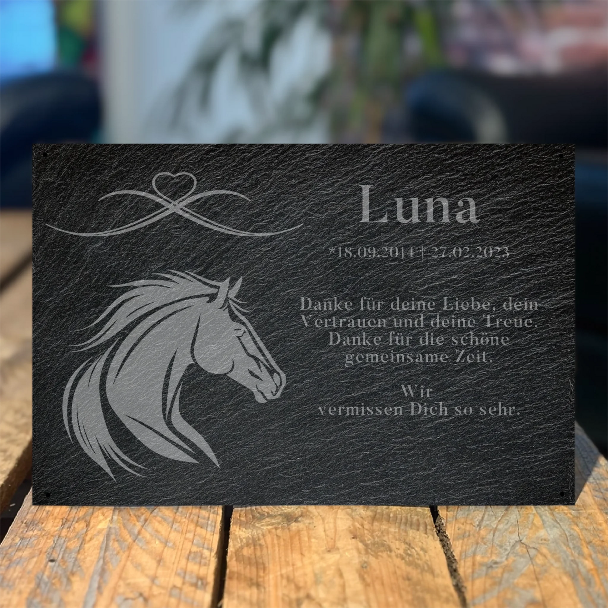 Gedenktafel Pferd personalisierbar