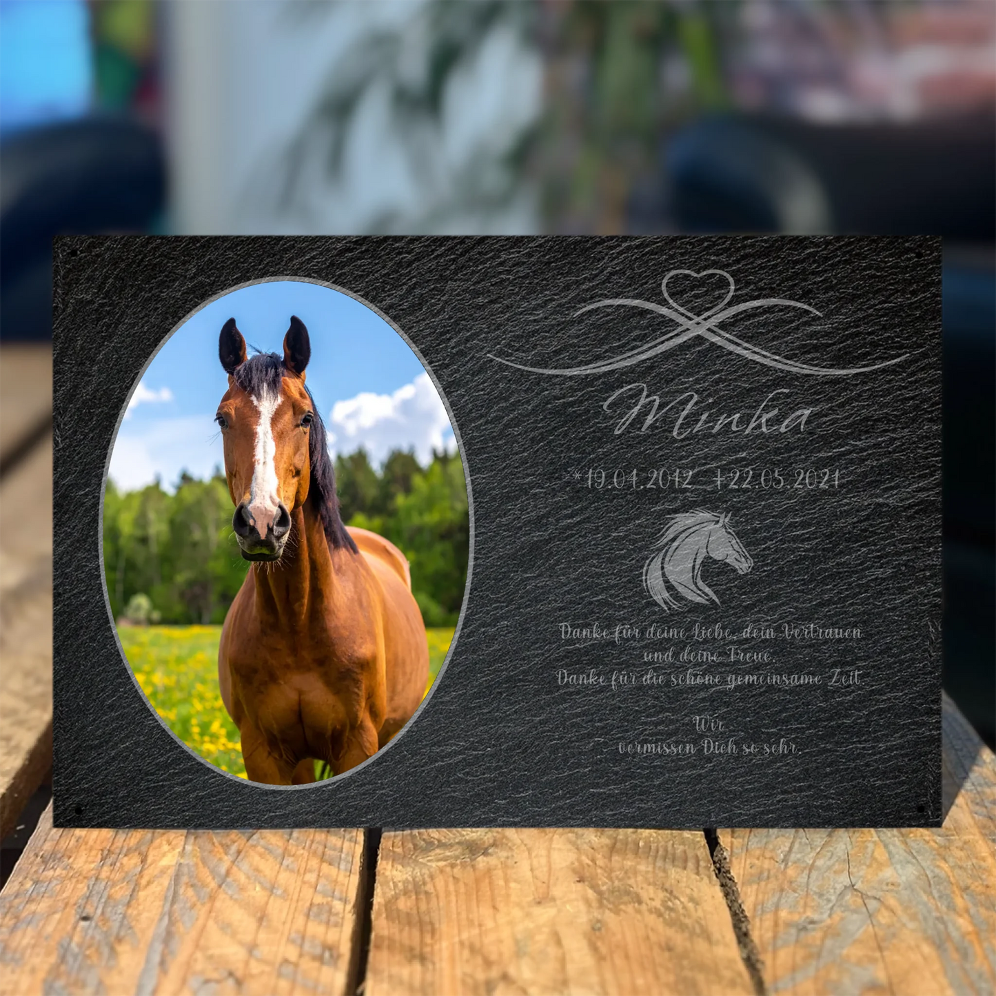 Gedenktafel Pferd personalisierbar