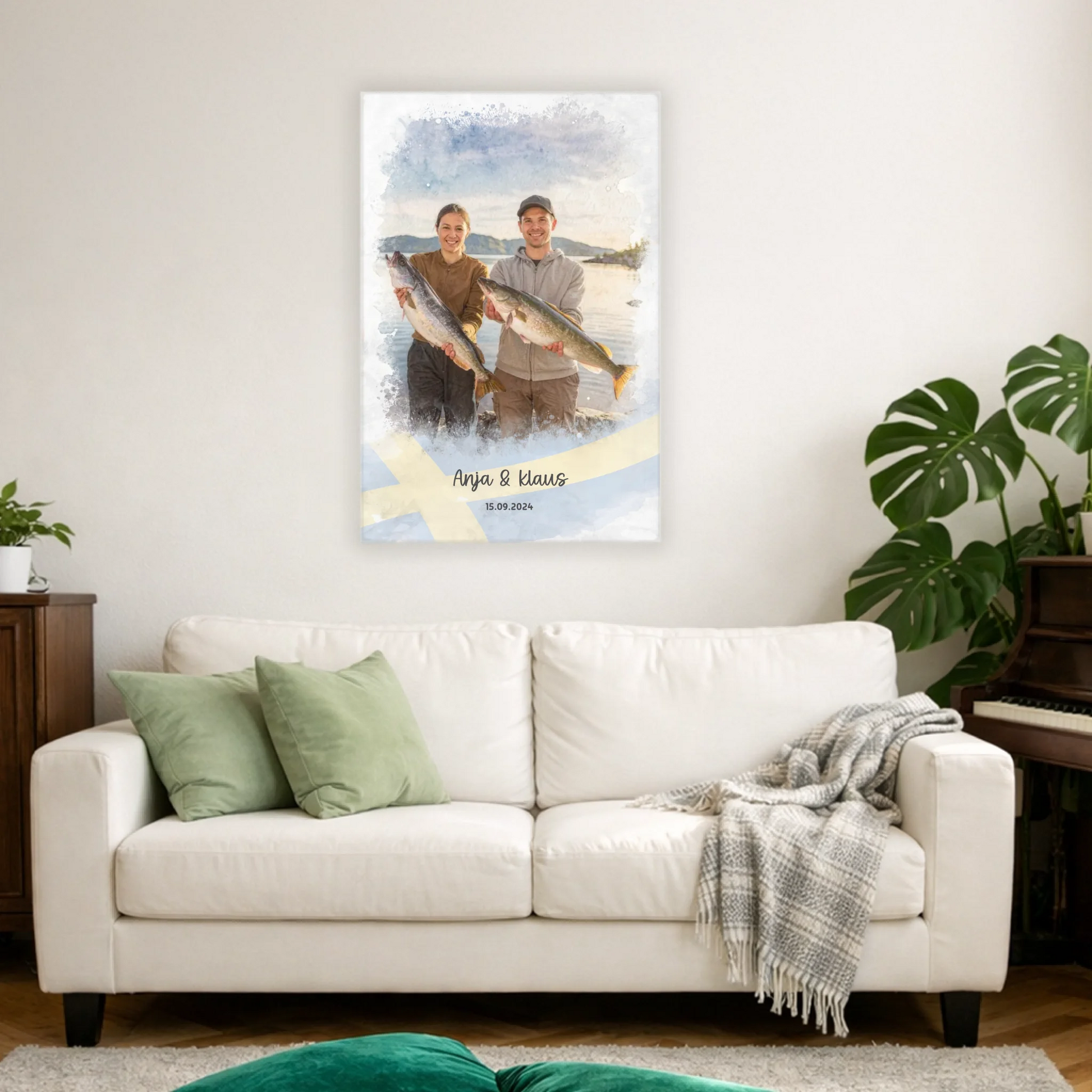 Personalisierbare Leinwand angeln