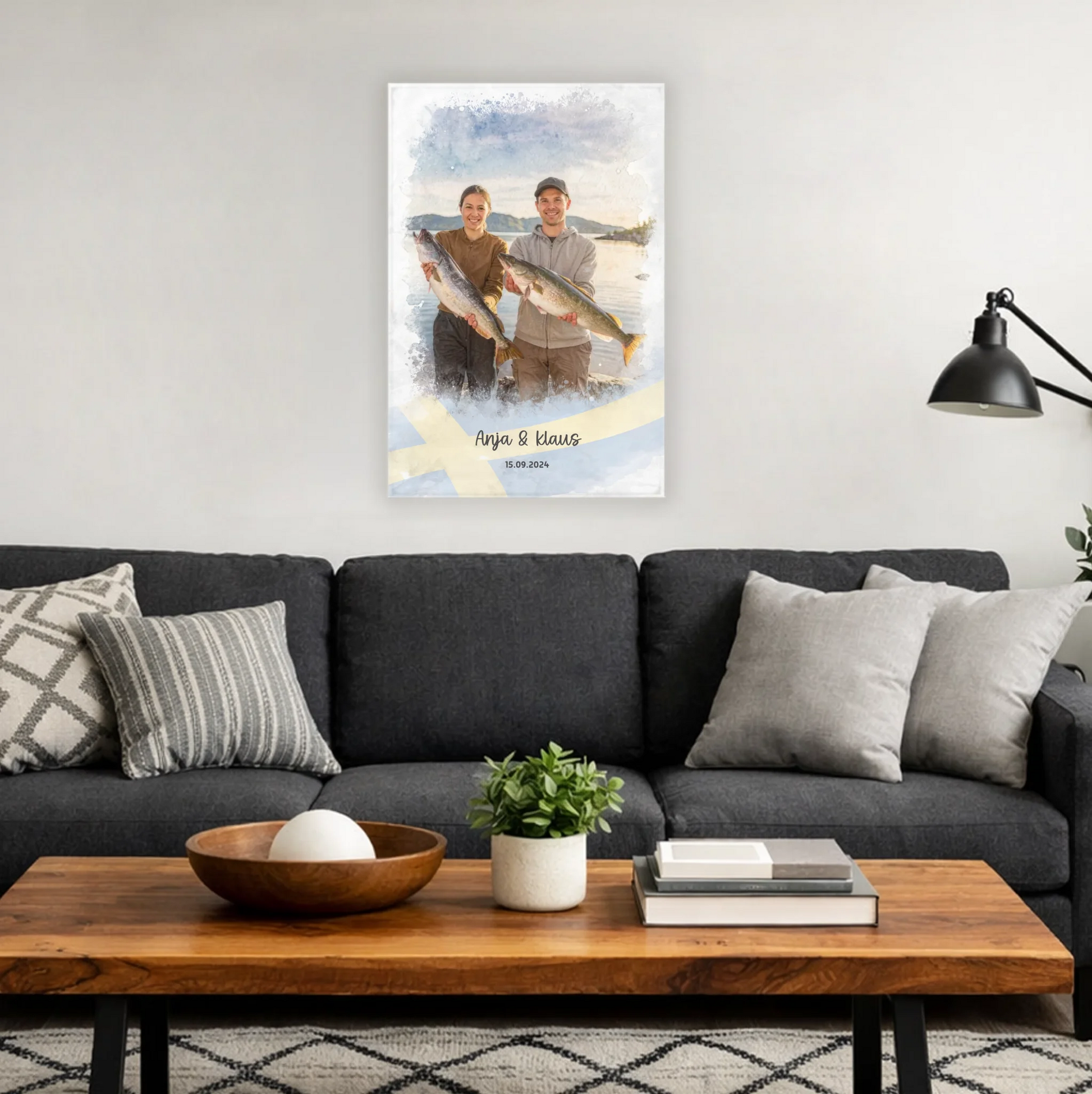 Personalisierbare Leinwand angeln
