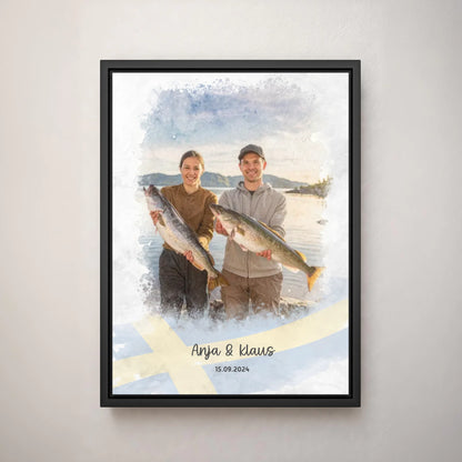 Personalized canvas - Fishing Sweden