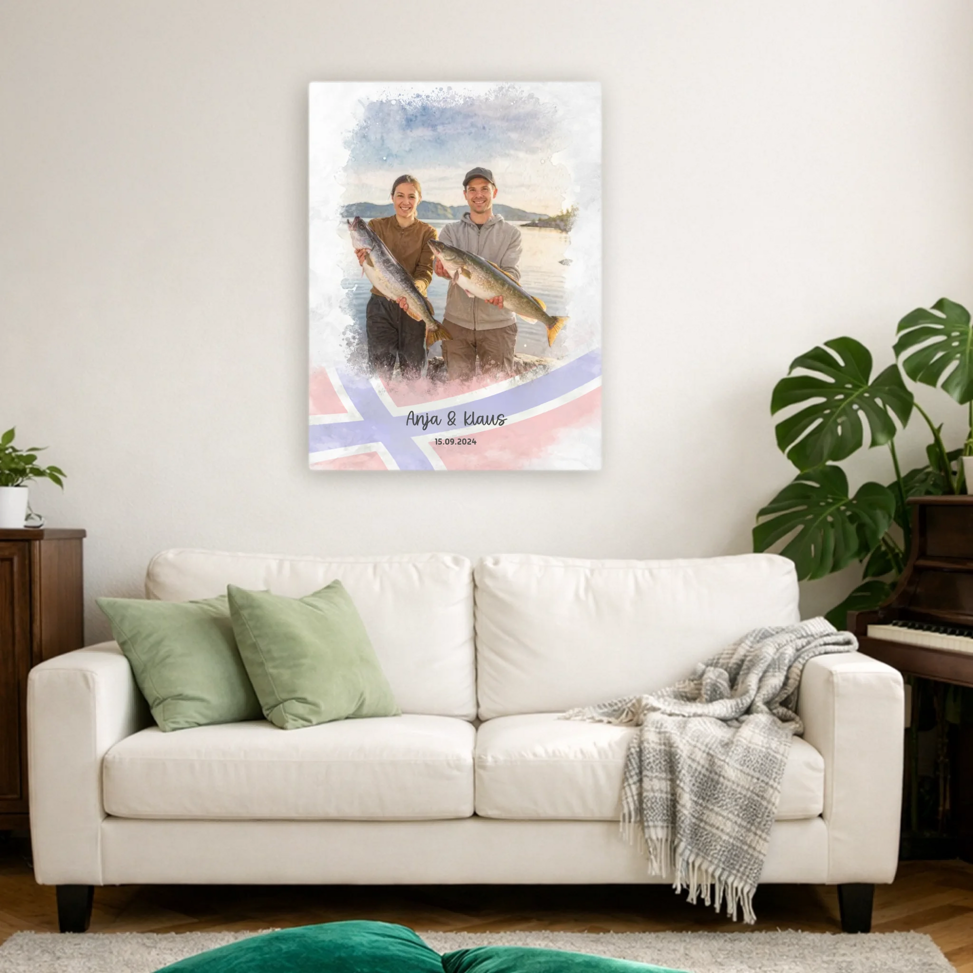 Personalisierbare Leinwand angeln
