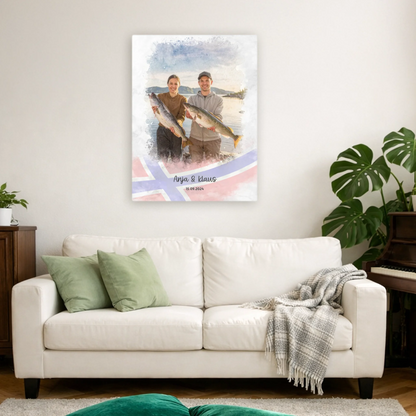 Personalisierbare Leinwand angeln