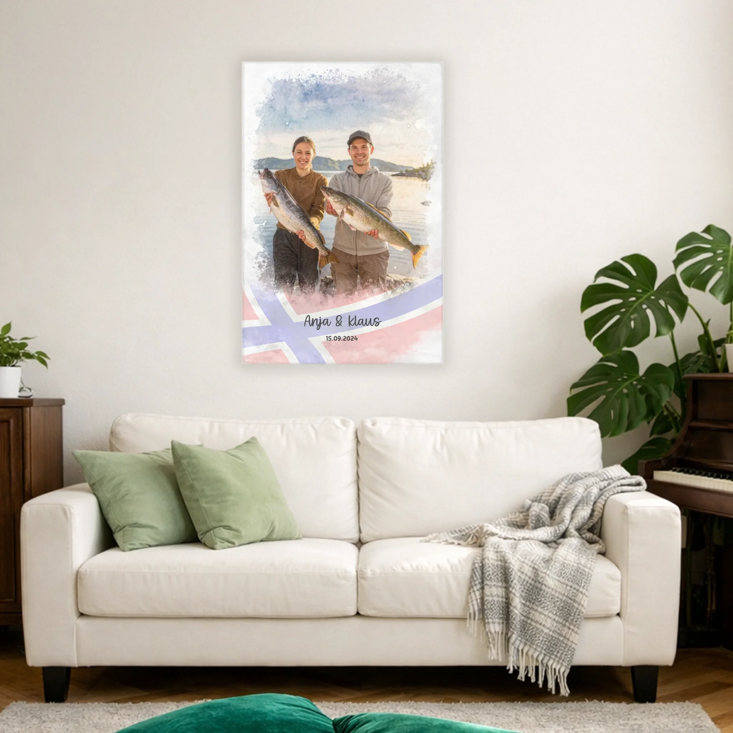 Personalisierbare Leinwand angeln