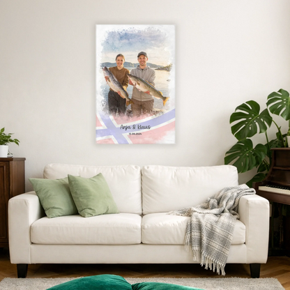 Personalisierbare Leinwand angeln