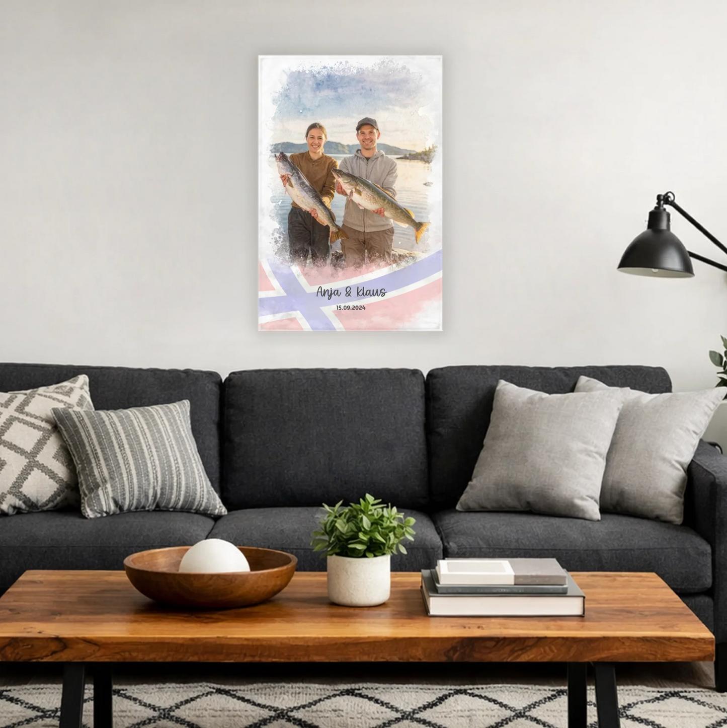 Personalisierbare Leinwand angeln