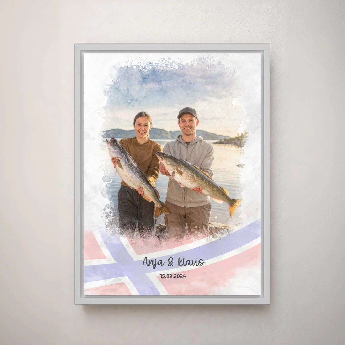 Personalized canvas - Fishing Norway