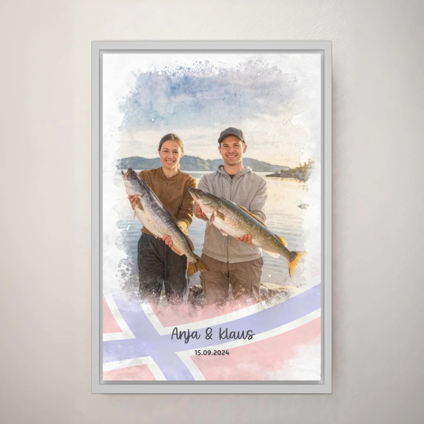 Personalized canvas - Fishing Norway