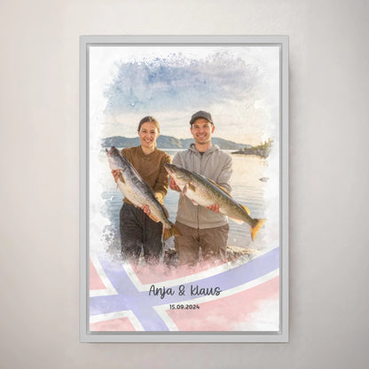 Personalized canvas - Fishing Norway