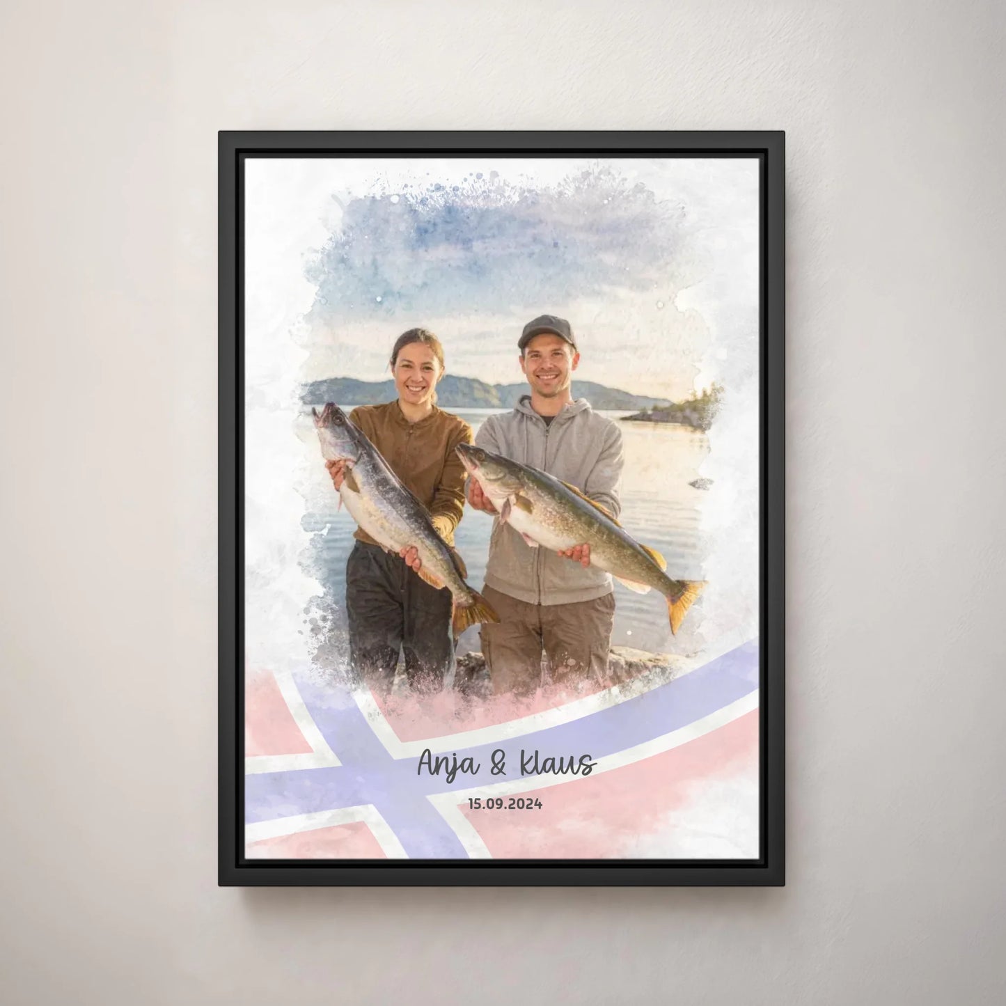 Personalized canvas - Fishing Norway