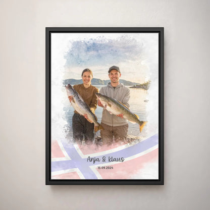 Personalized canvas - Fishing Norway