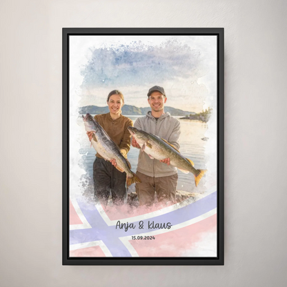 Personalized canvas - Fishing Norway