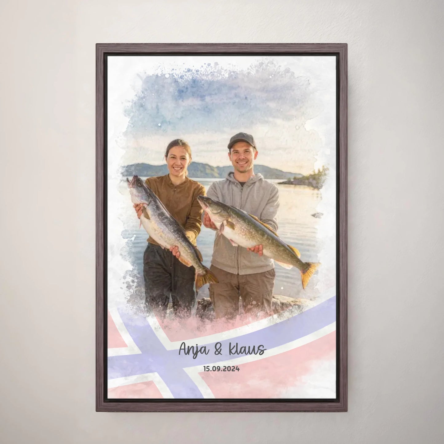 Personalized canvas - Fishing Norway