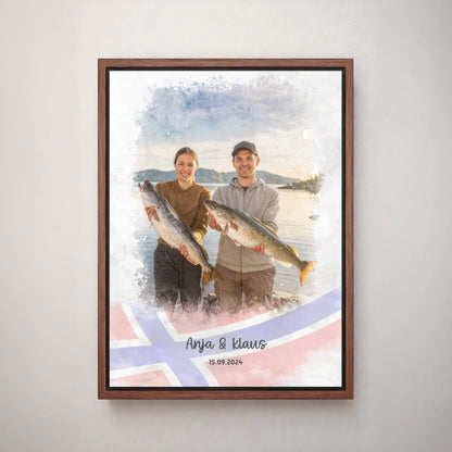Personalized canvas - Fishing Norway